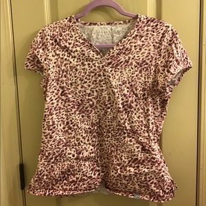 Jaanuu Purple Cheetah Print Scrub Top